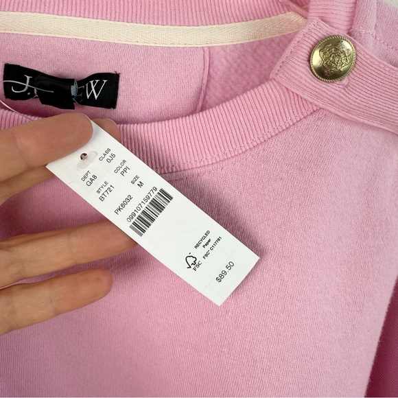 J.CREW Pink Heritage Fleece Cropped Sweatshirt NWT - Picture 6 of 10